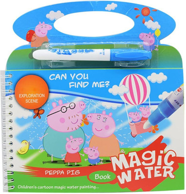 Asera Reuseable Pig Theme Book Magic Doodle Pen Drawing Board for Kids (1 Pcs)