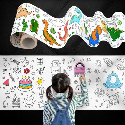 FlyTouch Kids Drawing Paper Rolls Blank Scroll Colorful Doodling Arts Graffiti Painting X