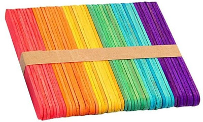 Eclet 50 Colour Wooden Craft Stick Premium Natural Wooden Piece