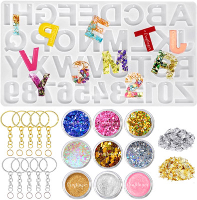 Craftinger Resin Art Alphabet keychain making Mould Set for resin art