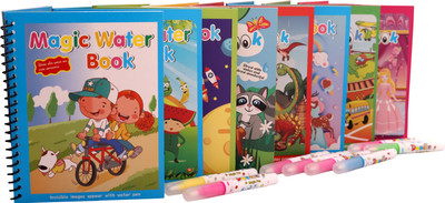 ToyLeague Water Magic Coloring Book Magic Water Drawing-Book Reusable and Water-Revealing