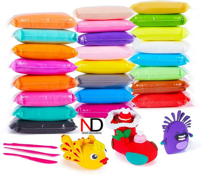 Nimrit Decoration 12pc Colorful DIY Non Toxic Super Light Air Dry Modeling Clay For Kids Art Clay(120 g)