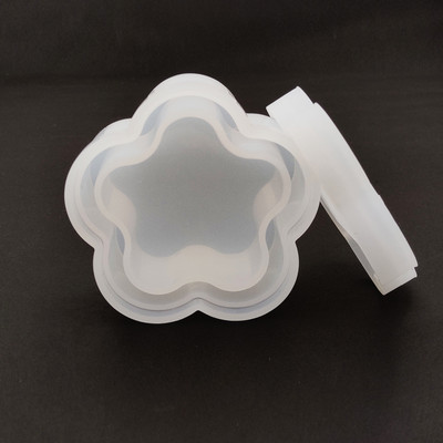 SS Art Land Flower Shape Storage Box Silicone Mould DIY Gift Resin Jewelry Art & Craft- 1 Pc