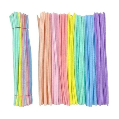JNT Pastel Multicolor Pipe Cleaners (100 Pcs) | Kids DIY Craft Kit