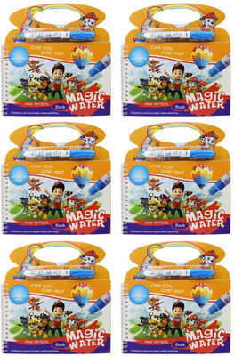 Asera Reuseable Magic Water Painting Book & Doodle Pen Drawing Board for Kids (6Pcs)