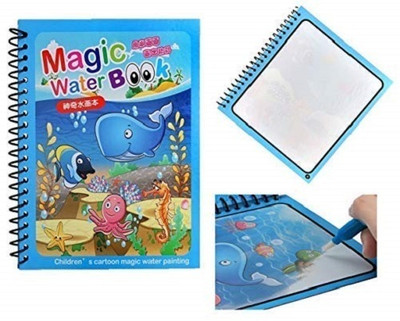 HK Toys Reusable Cartoon Photo Magic Water Coloring Book Doodle with Pen Painting Book