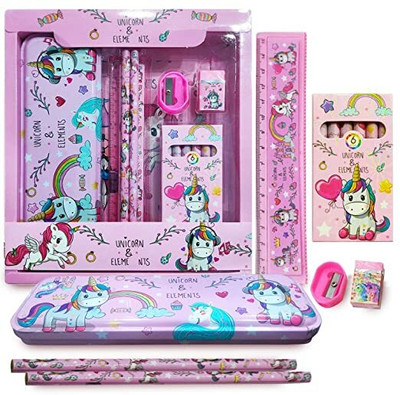RAREGEAR Unicorn Stationary Kit for Girls Pencil Pen Book Eraser Sharpener Girls/Birthday
