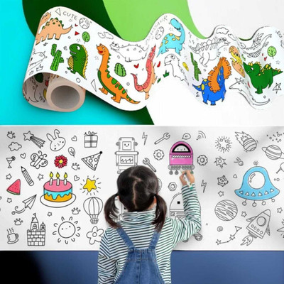 FlyTouch Kids Drawing Paper Coloring Paper Roll Continuous Coloring Paper Roll Ae