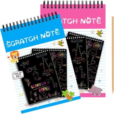 RP Traders Scratch Colouring Magic Book Notepad for Kids Arts and Crafts 2 pc