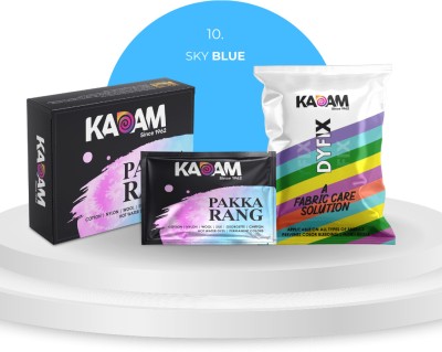 KADAM Pakka Rang Permanent Fabric Dye Colour | Shade No.10: Sky Blue | 25g Pack