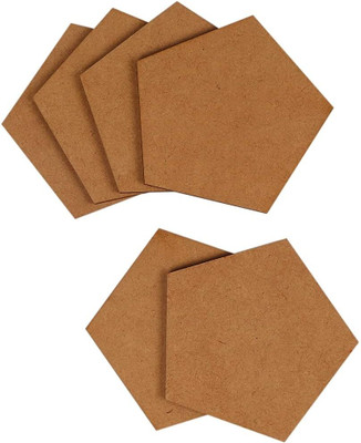 Alvika - The Gift Shop 20 Pentagon Wooden MDF Coasters for Resin Art, Decoupage & Various Craft Uses
