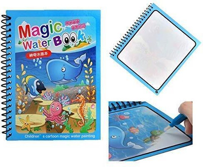 StayWay Magic Water Coloring Doodle Book & Magic Pen Reusable Regular Notebook Ruled 5 Pages(Multicolor, Pack of 4)