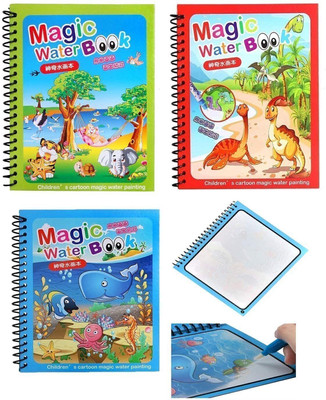 Bloombec Magic Water Book for Kids with Magic Pen, Quick Dry & Reusable Coloring Books