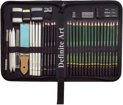 Definite 42 Pieces Sketching Shading Drawing Art Pencils kit for Artist Gifting