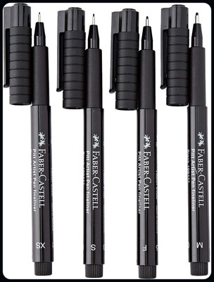 Precision Technik Trendy_PITT ARETIST PEN SET 4 BLACK(XS,S,F,M)