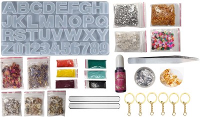 MOREL DIY RESIN ALPHABET KEYCHAIN KIT USE FOR RESIN ART CRAFT MATERIAL TOOLS |28 PCS|