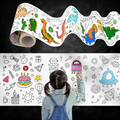 FlyTouch Coloring Paper Roll For Kids Long Roll Of Drawing Paper Food Painting Bj