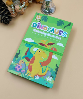 Paper Bear Dinosaur Colour Book with Colorful 2in1 Pencil