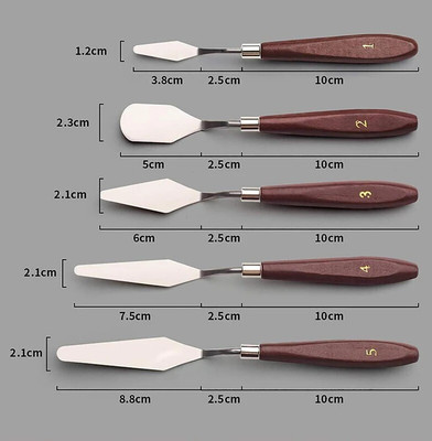 DiaCia 5Pcs Oil Knives Artist Crafts Stainless Steel