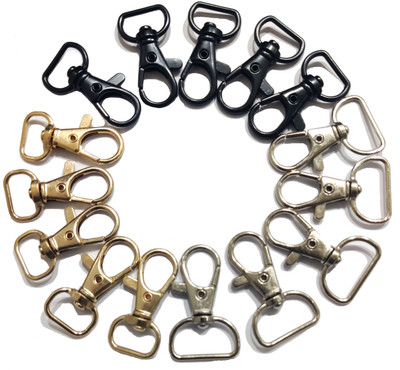 BeadsAndCraft Silver Finish Lobster Claw Clasps Swivel Lanyards Connector 36mm (Pack of 10 Pc)