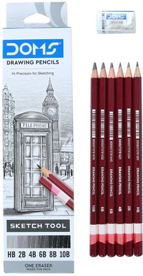 DOMS Drawing & Sketching Graphite Pencil | Hexagonal Shape, Dark & Neat Drawing Pencil(Pack of 30)