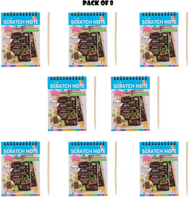 PRIMEFAIR Stationery Scratch Art Notebook Kids Rainbow Kit Drawing Painting Paper Notebook