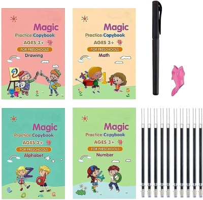 KREDZSTAY magic practice note book for kids A3 Note Book single 15 Pages(Multicolor, Pack of 4)