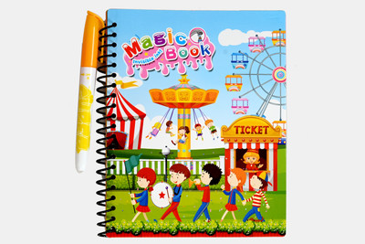 PlayKith Magic Water Coloring Book Magic Water Drawing Book Reusable and Water-Revealing