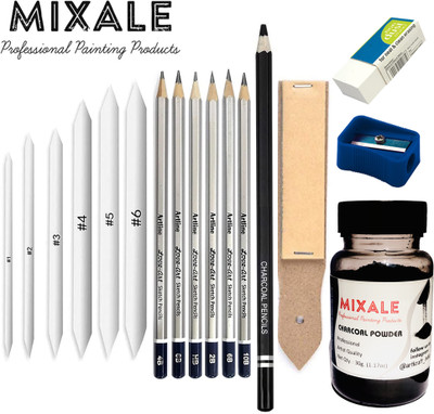 mixale Paper Blending Stump & Charcoal Pencil n Powder A29 Combo Art Set