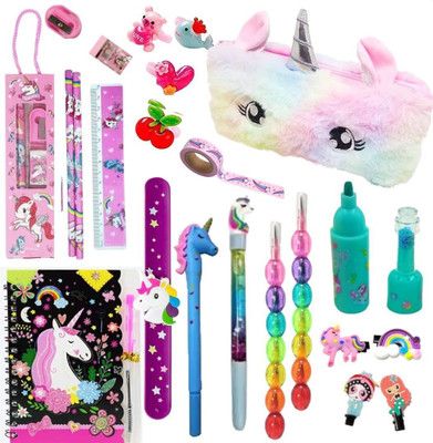 Prezzie Villa 23 pieces Unicorn Stationery Return Gift Combo for Birthday Parties