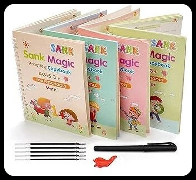 SHIMZAN Kids Practice Tracing Book(4BOOK+1PEN+10 REFILL)-A223