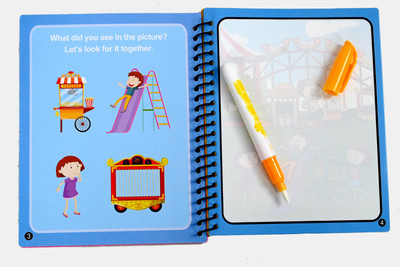 ToyLeague Water-Magic Coloring Book, Magic Water Drawing-Book Reusable and Water-Revealing