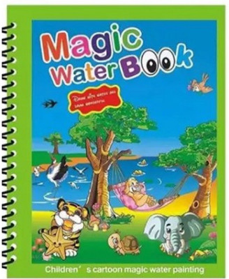 Giftiya 4 Magic Water Coloring Book, Magic Water Drawing Book Reusable Water-Reveal