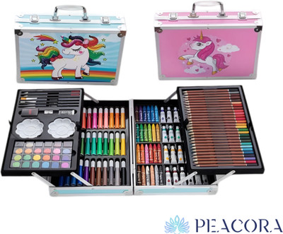 Adoere Deluxe Art Kit Supplies Portable Great Gift Set 145Pcs Unicorn Gift for Painting