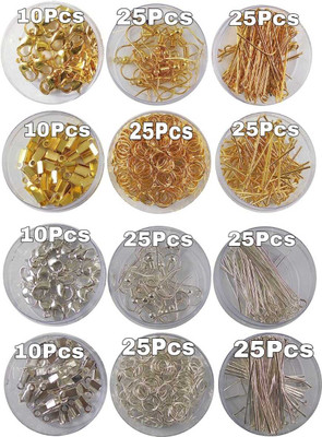 Shree ArtnCraft Jewellery Making kits Set of 8 Items 25 Pcs Each & 4 Items 10 Pcs Each
