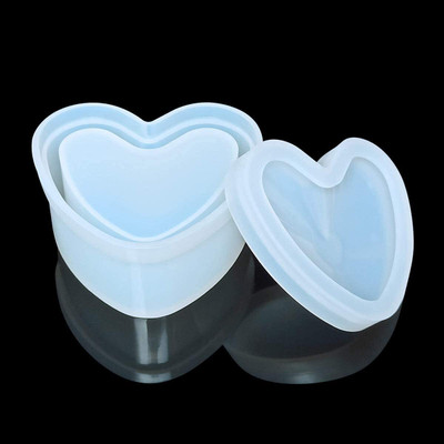 SS Art Land Heart Shape Storage Box Silicone Mould DIY Gift Resin Jewelry Art & Craft -1Pc