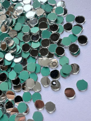 MAHANT ROUND SHAPE SILVER MIRROR FOR mud art & craft art mirror 6MM 50GM 640PIECE