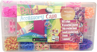 KRAFTEELA 2400 Loom Band Kit for DIY Crafts, Rainbow Loom Band Set with Loom Board