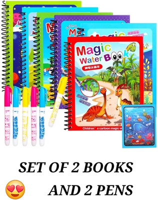 Mira Farmcraft Pack of 2 Reusable Magic Water Pen Kids Book Doodle Painting Board RANDOM DESIGN