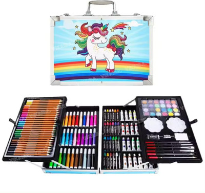 VikriDa Pencils and Painting Color set for Beginners & Pro Artists Drawing Art- 145Pcs
