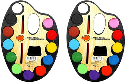 Art Bundle Large Palette with 12 Water Color(Extra Large)+ Artist Paint Brush