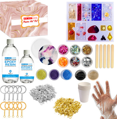SS Art Land DIY Resin Art Keychain Making Kit with 200 Gm Resin mould & More