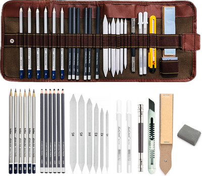 Definite Artline Sketching/Drawing Pencil 24pc Set with Art Tool Kit