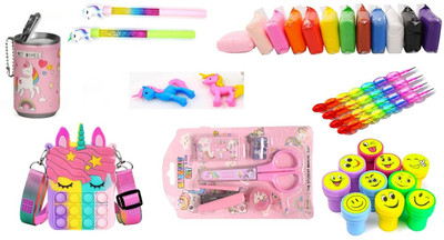 MINDFIT Combo Pack of 8 Stationary Items Birthday Return Gift Item For Kids Boys Girls