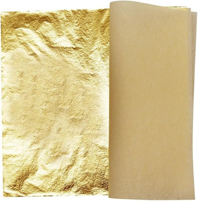 AK GOLD LEAF Gold Leaf Sheets 100 Pcs Imitation Gold Foil for Arts Painting Gilding 5.5 x 5.5