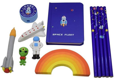 Asera Outer Space Eraser Stationary Set | Birthday Return Gifts For Kids