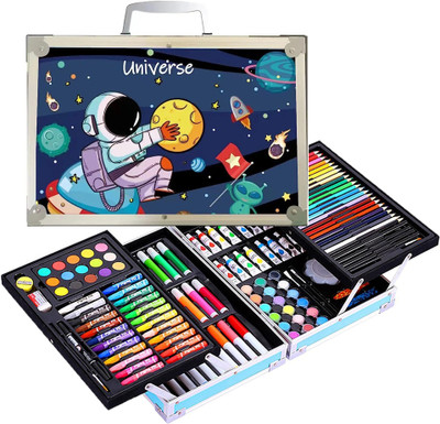 KARP 145 Pcs Astronaut Art Drawing and Painting Set | Ideal Gift For Children- Blue