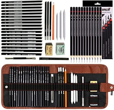 DaKos Professional Sketching Set, Drawing Pencil, Drawing Tool Kit of (42 Pcs.)