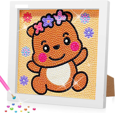 Quenchua Cute Teddy Bear 5 D Diamond art Painting Kit/DIY kit for kids