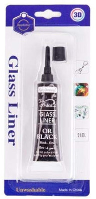 devam gift Pack of 1Pcs 3D Outliner Multi Surface Colour Black 21 ml(Set of 1, Black)
